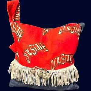 Handmade Ohio State crossbody bag